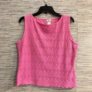 CDW Creative Design Works - Size XL- Hot Pink Unique Textured Sleeveless Top-EUC